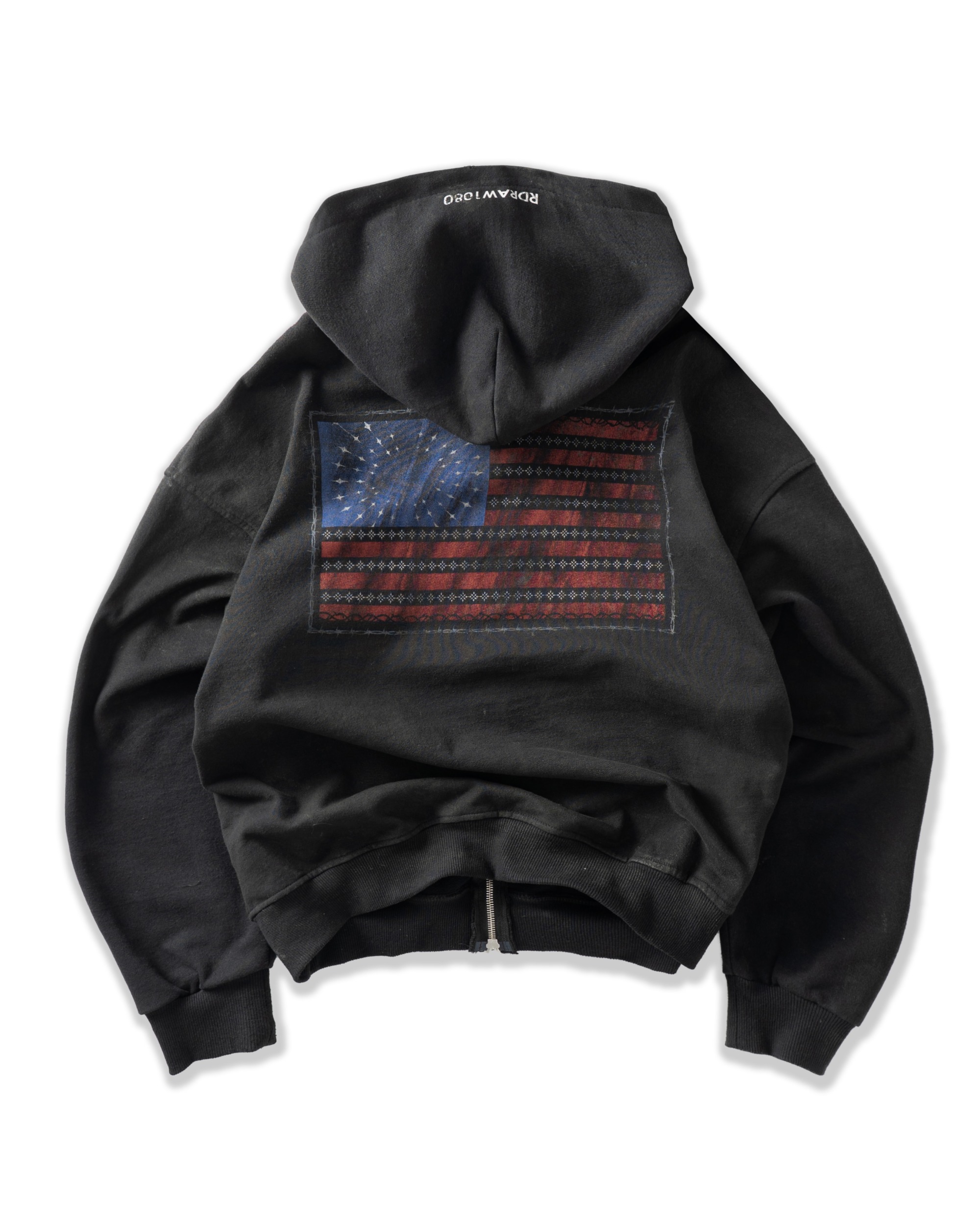 RDW GLORY WAXED ZIP-UP HOODIE