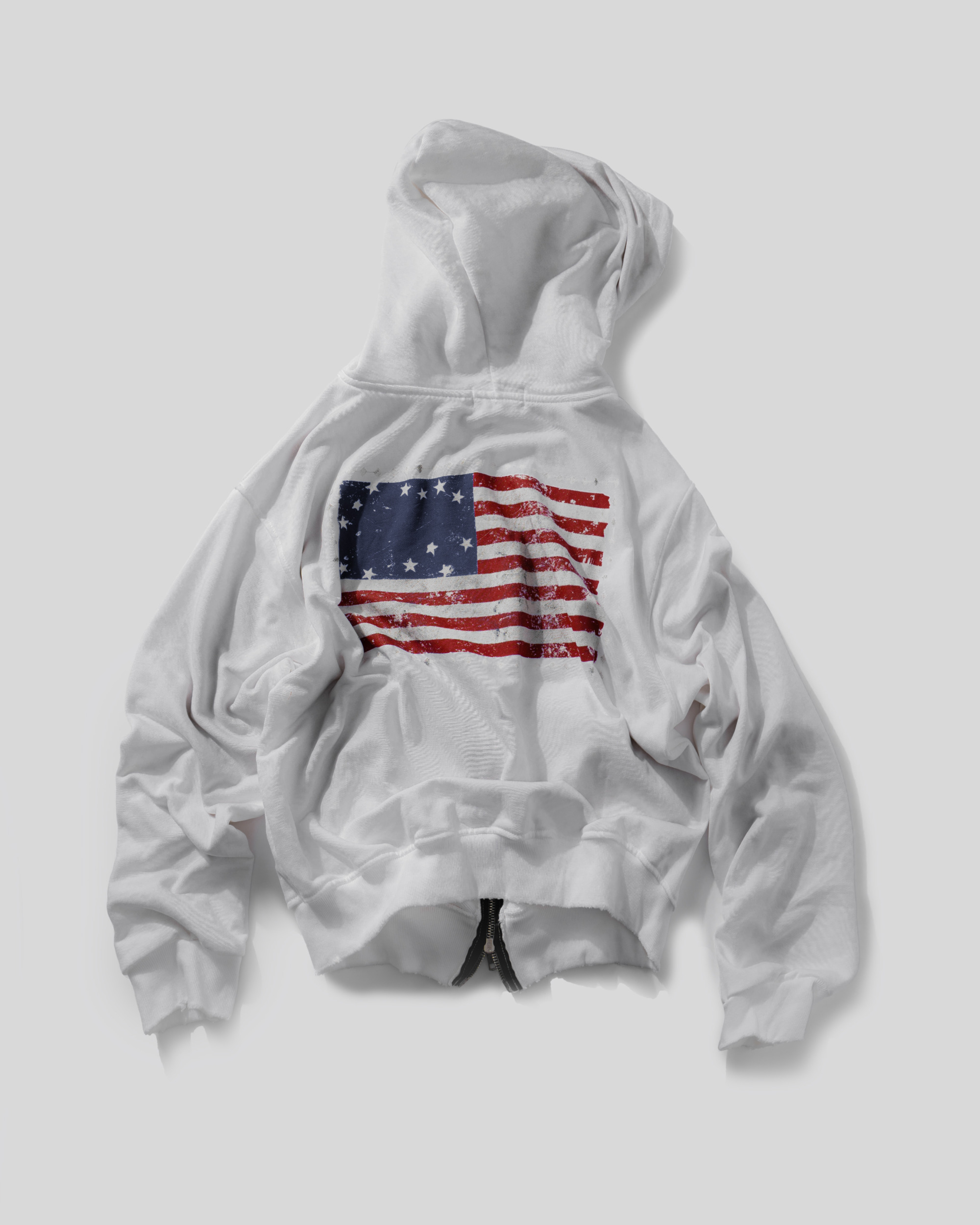 RDW GLORY DIRT WHITE ZIP-UP HOODIE