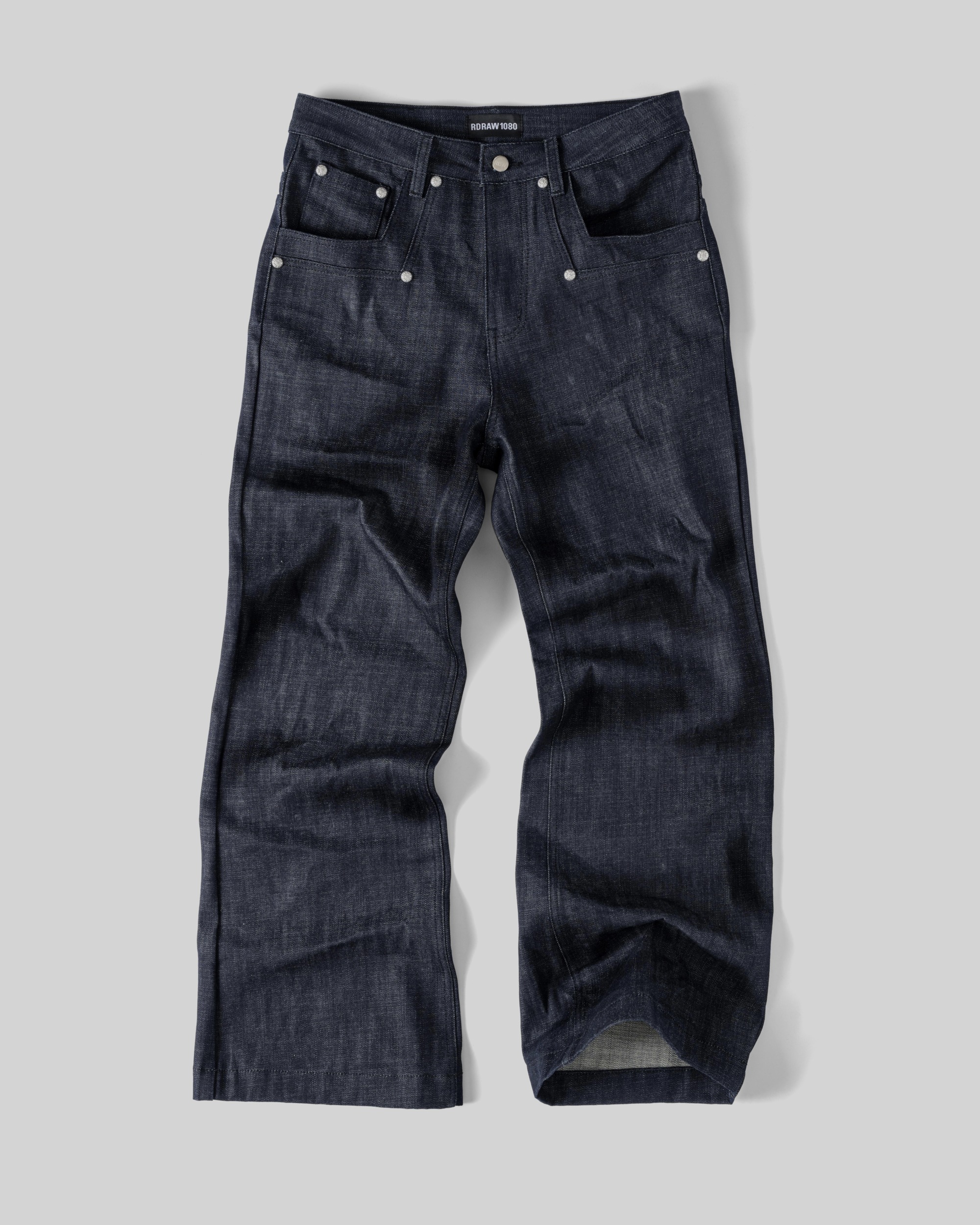 RDW FLARED RAW DENIM PANTS / NAVY
