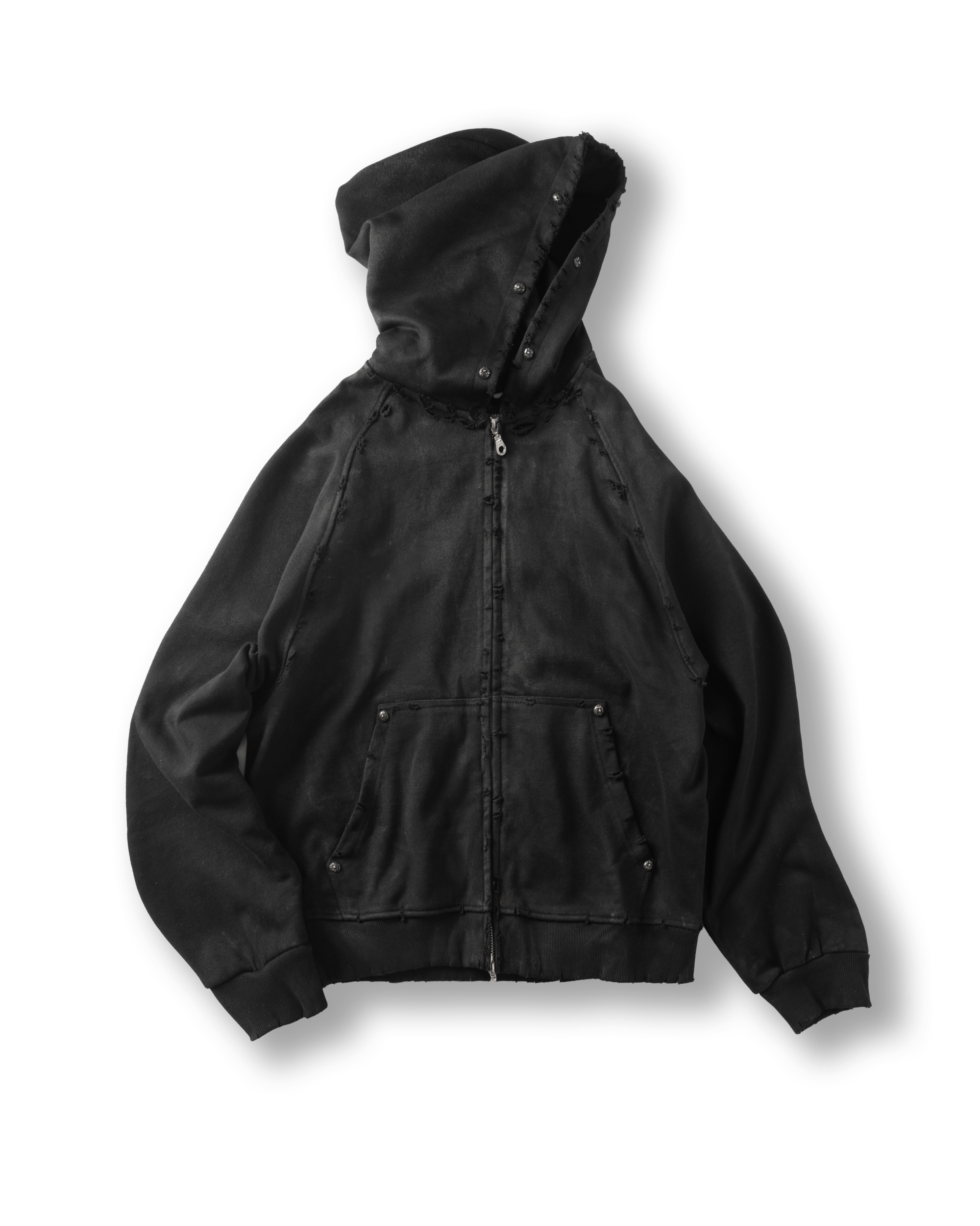 RDW DESTROYED RAGLAN ZIP HOODIE